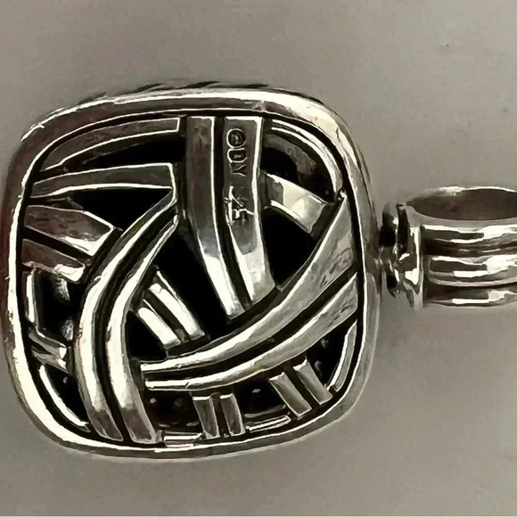 David Yurman Albion Black Onyx Pendant with Diamonds 14mm - Picture 8 of 12